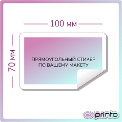 Напечатать самоклеющиеся стикеры в Владивостоке | Стикер прямоугольный 70х100 мм.